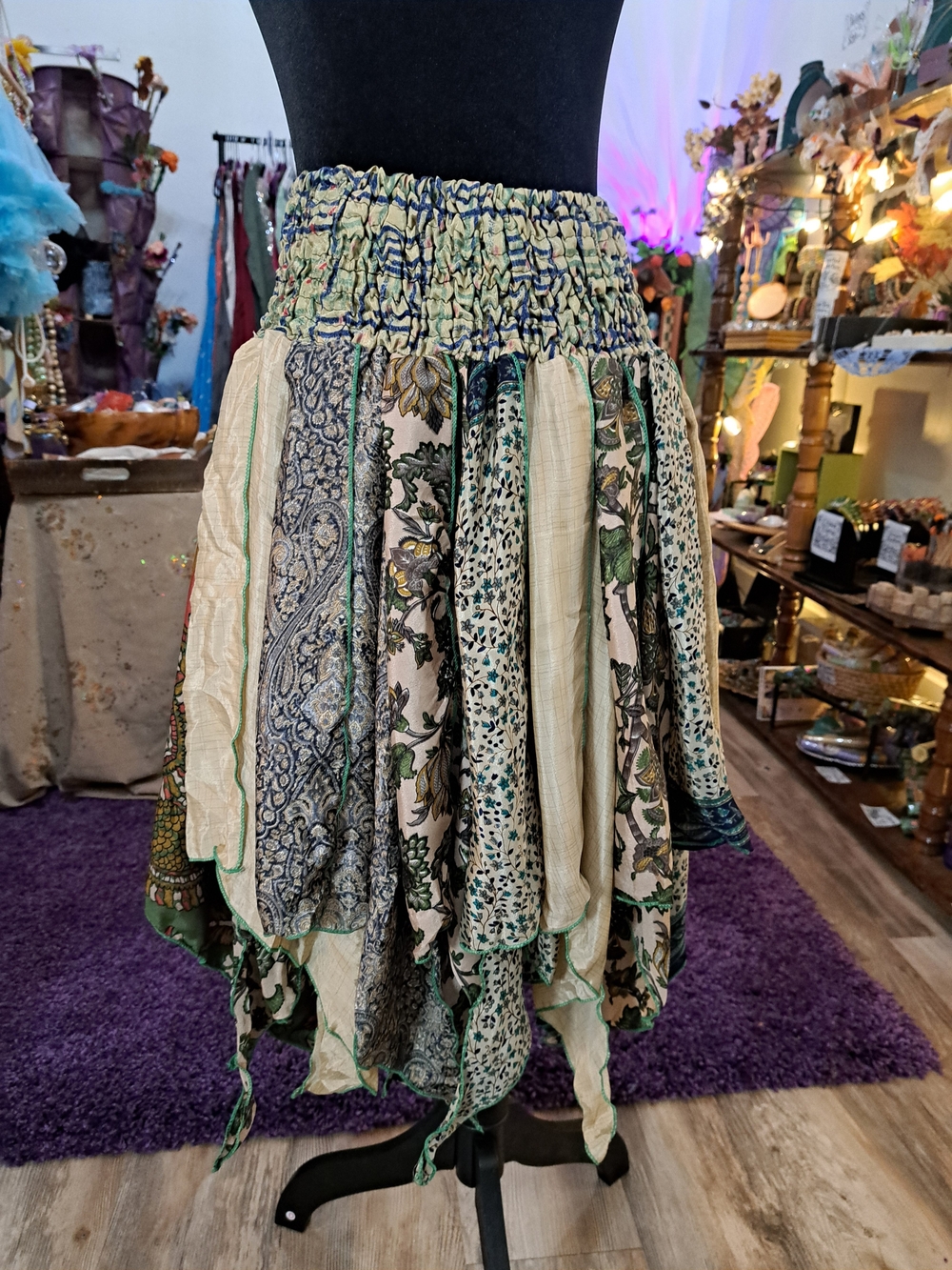 Fern & Fable | NEW One Size Plus Vintage Sari Scrap Fairy Pixie Skirt | OOAK